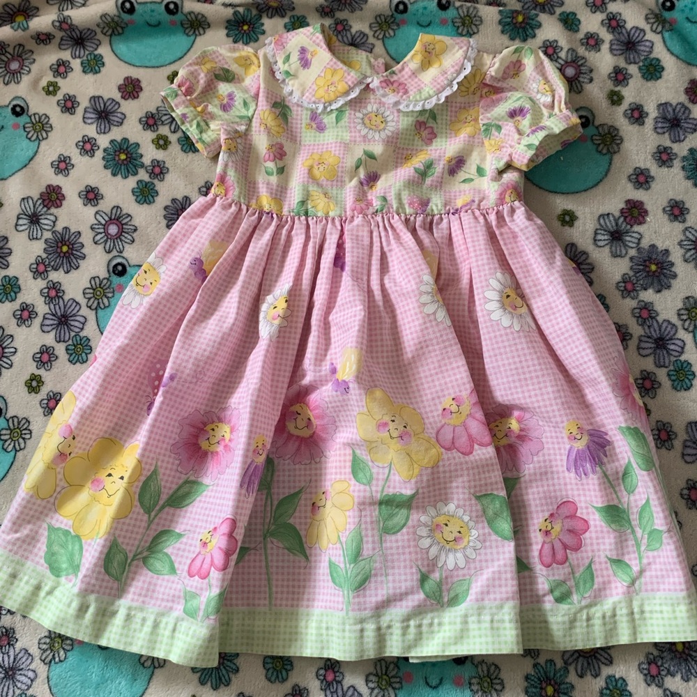 Vintage Handmade Floral Toddler Dress